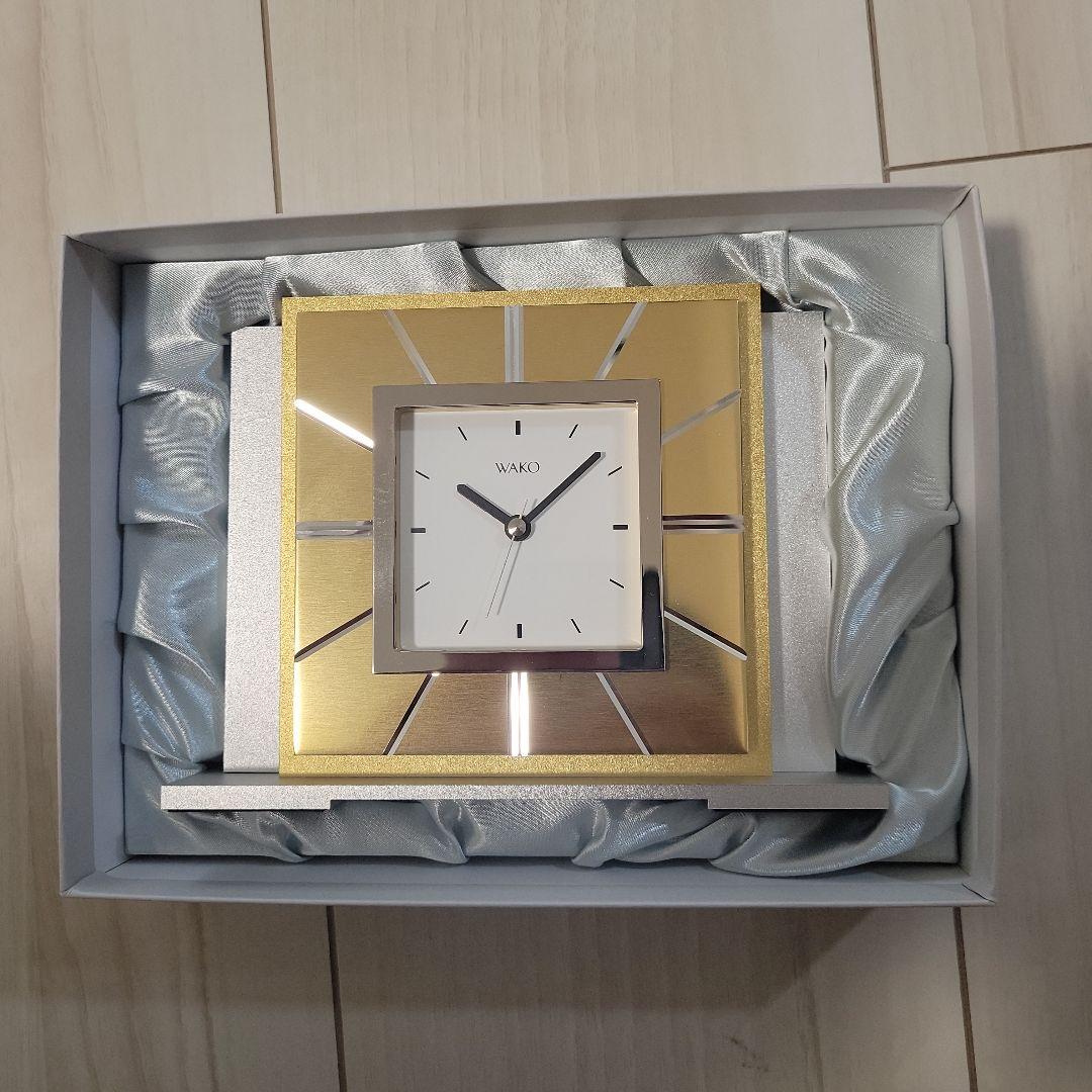 WAKO モダン置時計 ゴールド シルバー【保証書付き】