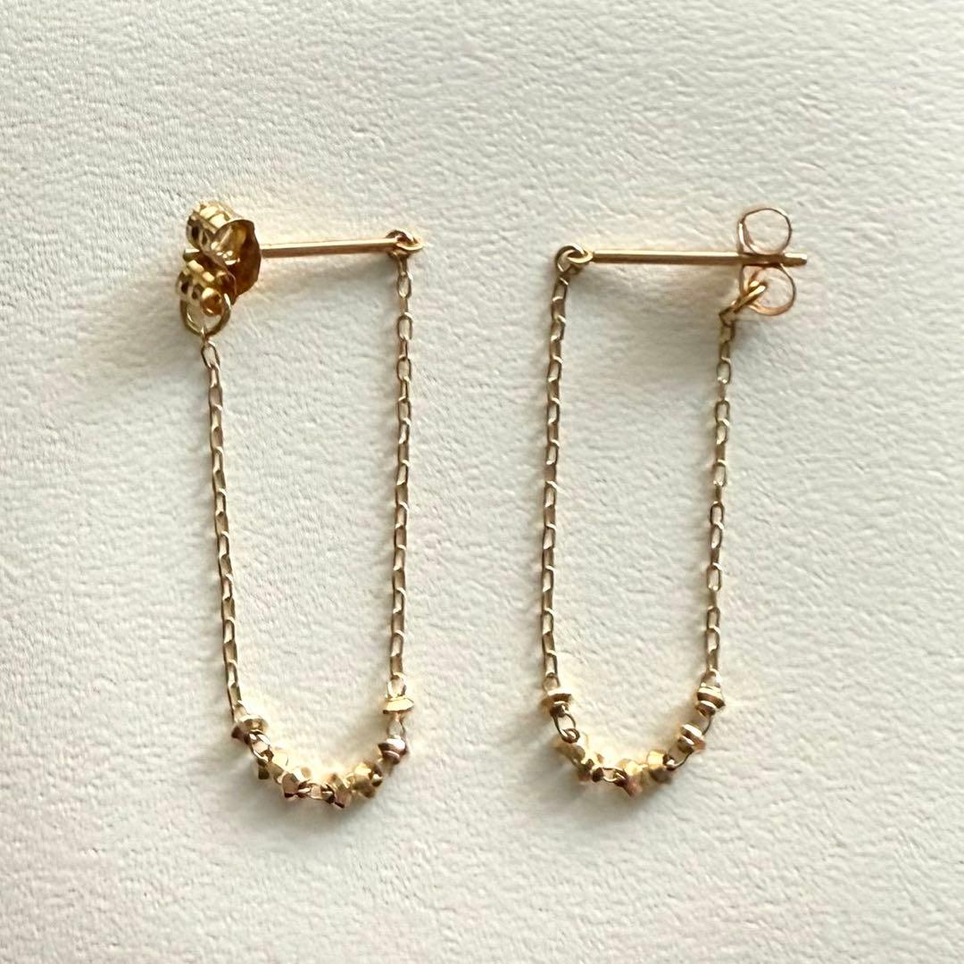 ete エテ K18 e_Grain グレイン フープ ピアス ゴールド