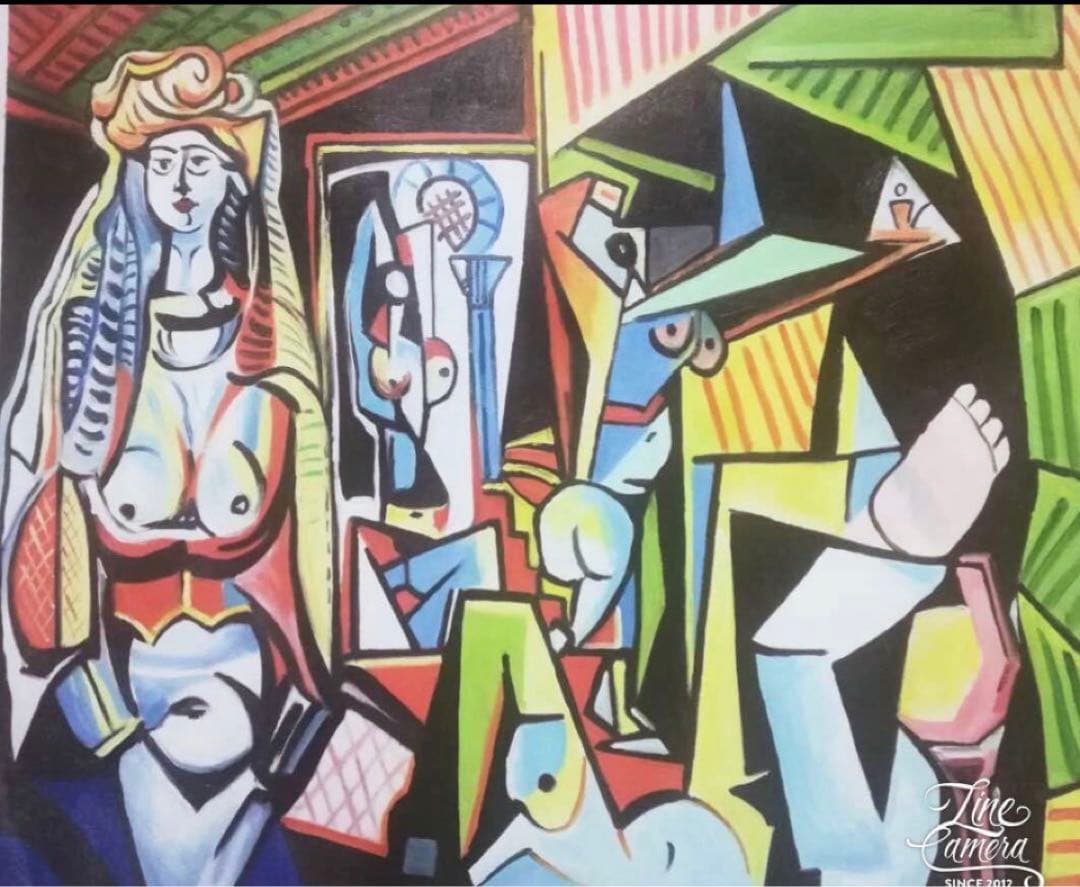 肉筆☆油絵☆F20号『アルジェの女たち』ピカソ/模写