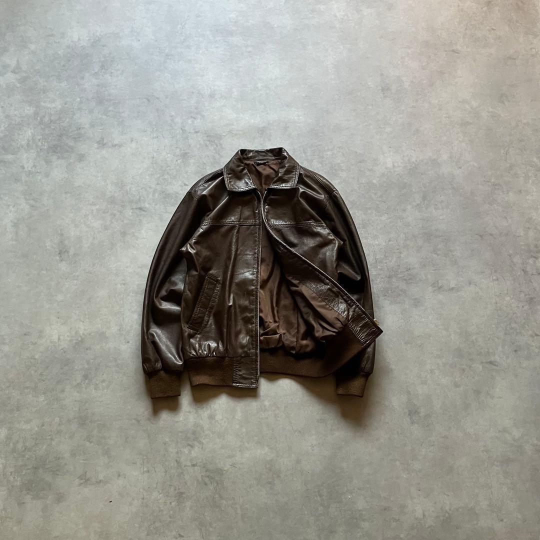 ジャケット・アウター 80s vintage leather bomber jacket y2k