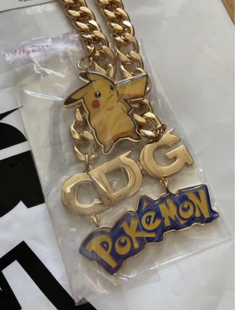 CDG Pokemon NECKLACE Gold ピカチュウ コムデギャルソン