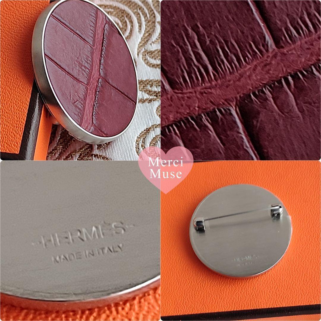 ❤未使用品❤リヴァプール ブローチ ルージュH アリゲーター エルメス 箱付き