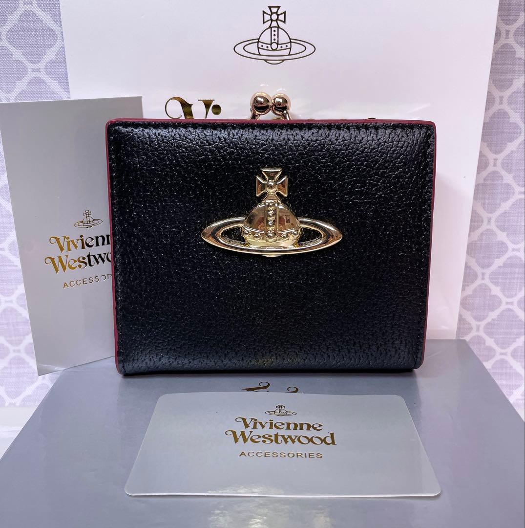 【最新☆ショッパー付】高級感 ヴィヴィアン・ウエストウッド 折財布 ブラック