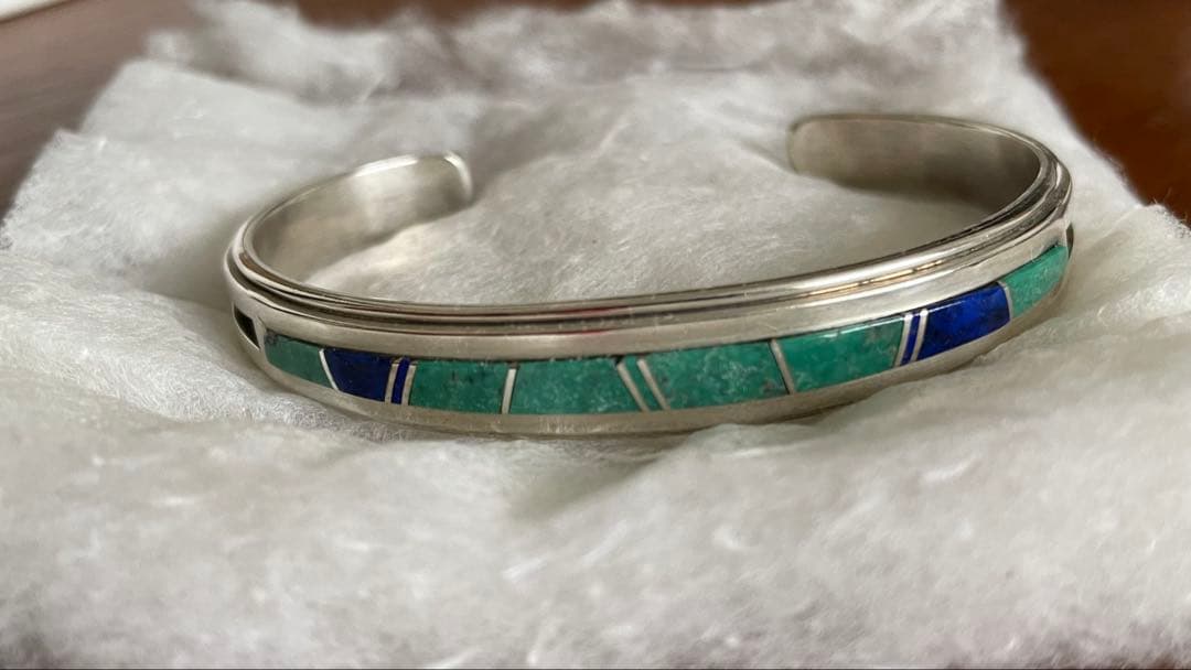 ズニ族製 マラカイト× ラピスラズリ インレイブレスレット