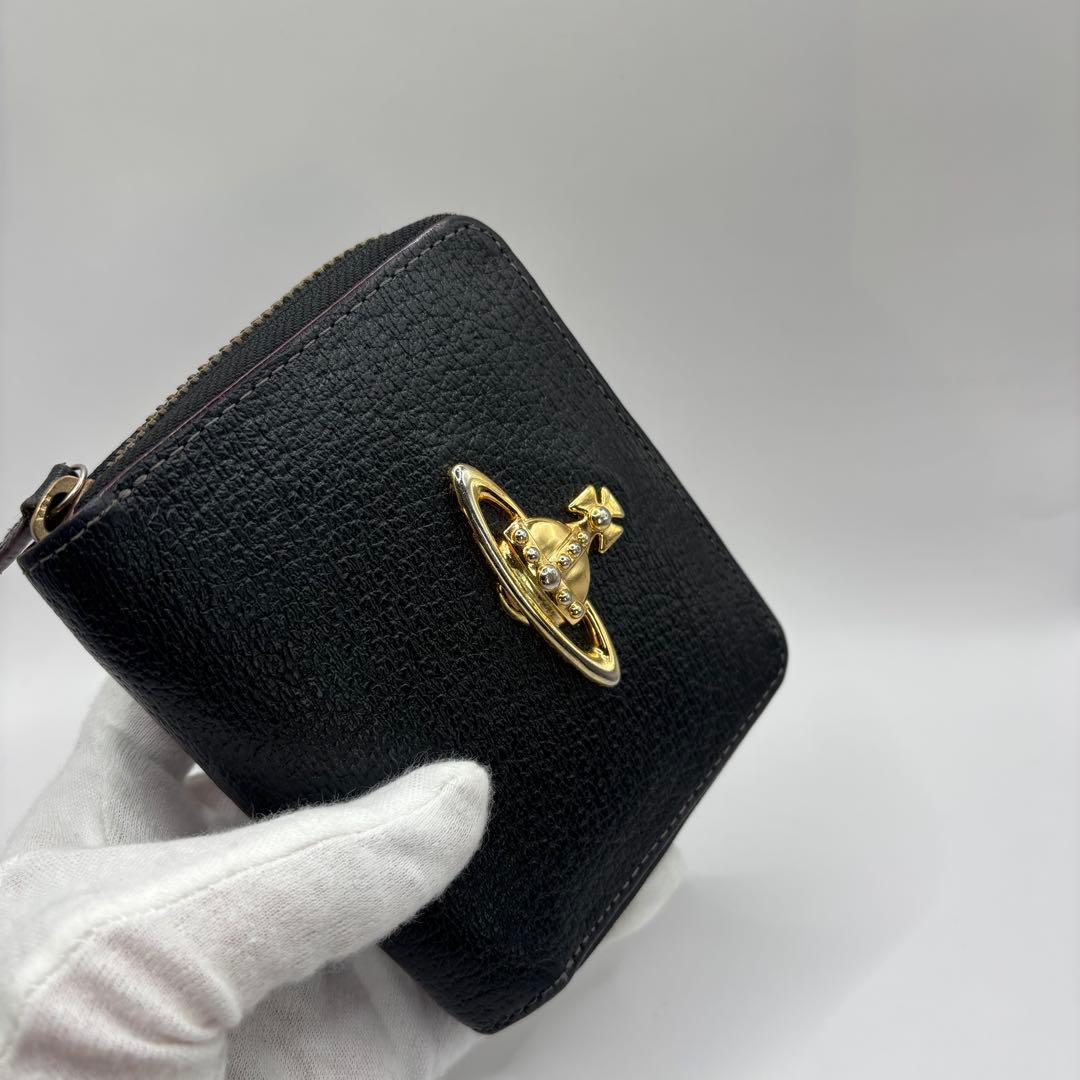 vivienne westwood 二つ折り財布　ラウンドジップ　ブラック　財布
