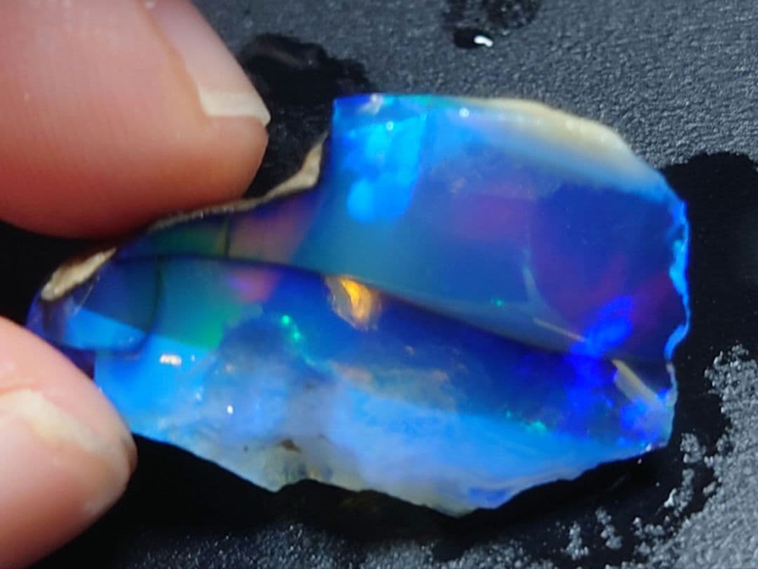 ウェロ産　チョーク　エチオピアオパール　標本　鉱物　原石　プレシャス　青