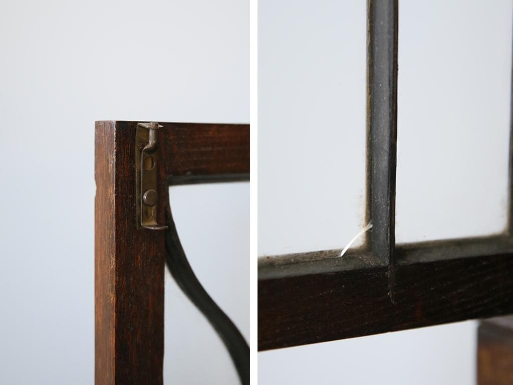 英国アンティーク木製ブックケースキャビネット/本棚/食器棚/飾り棚(91-210