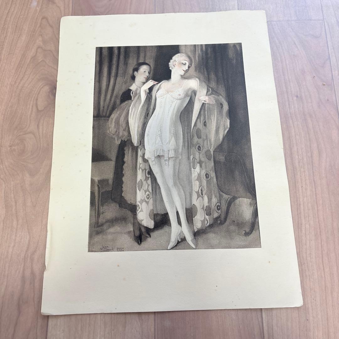 【希少】アンティーク 版画 Jean Droit リトグラフ 1932年制作