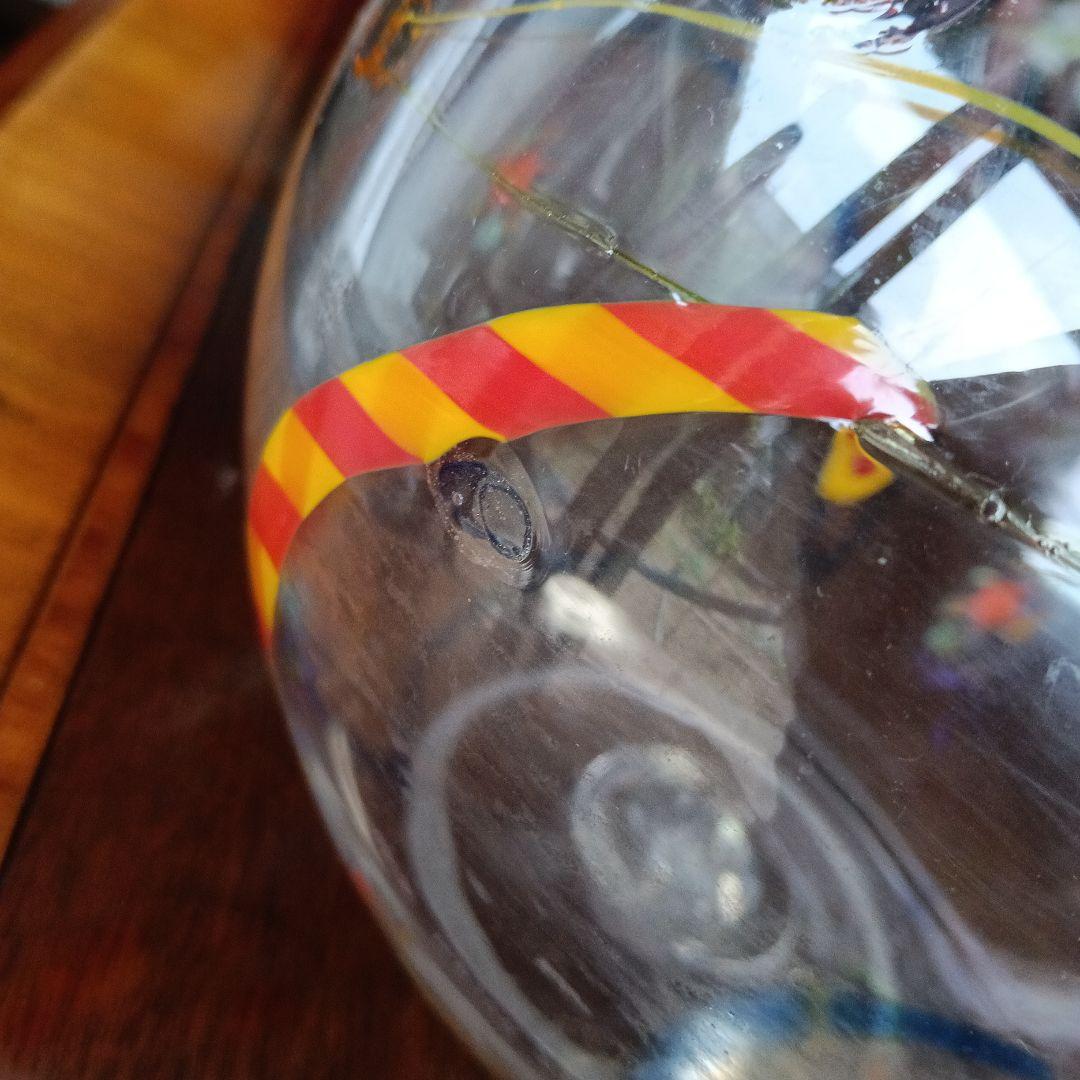 サイン入り　吹きガラス　 直径約20cm