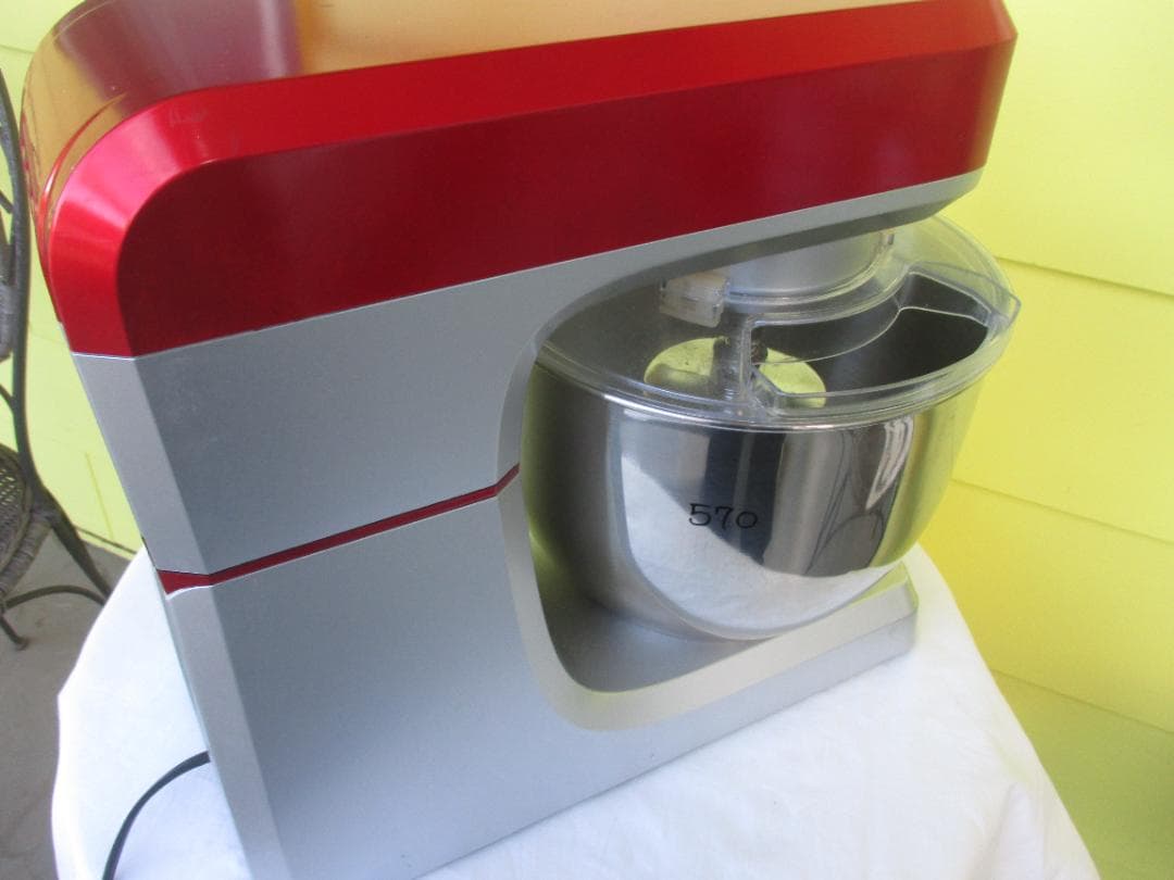 ★E&B 　ミキサー 　赤 シルバー　 ステンレスボウル　EB-1701X