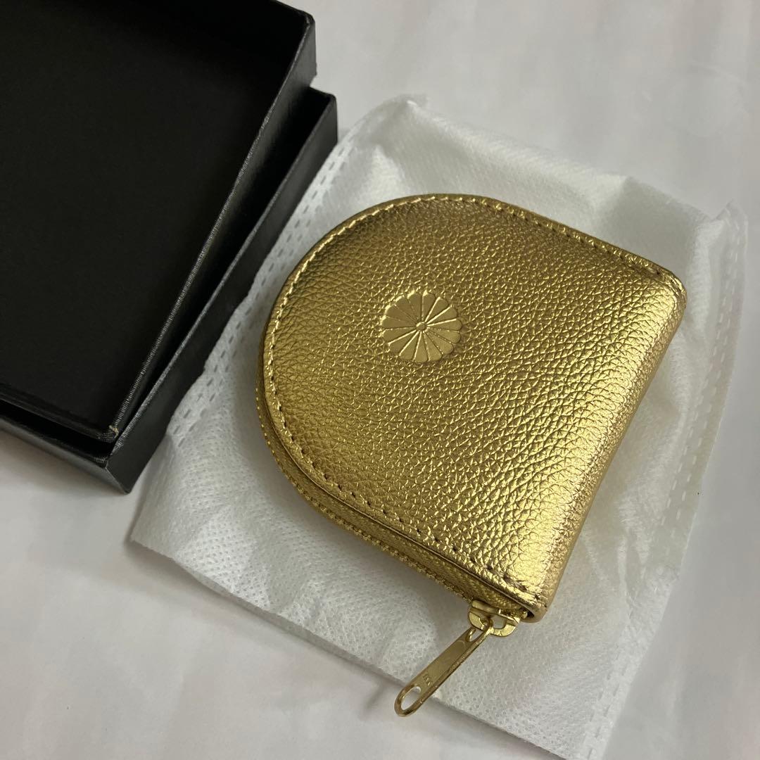 ゴールド レザー ケース 皇居財布