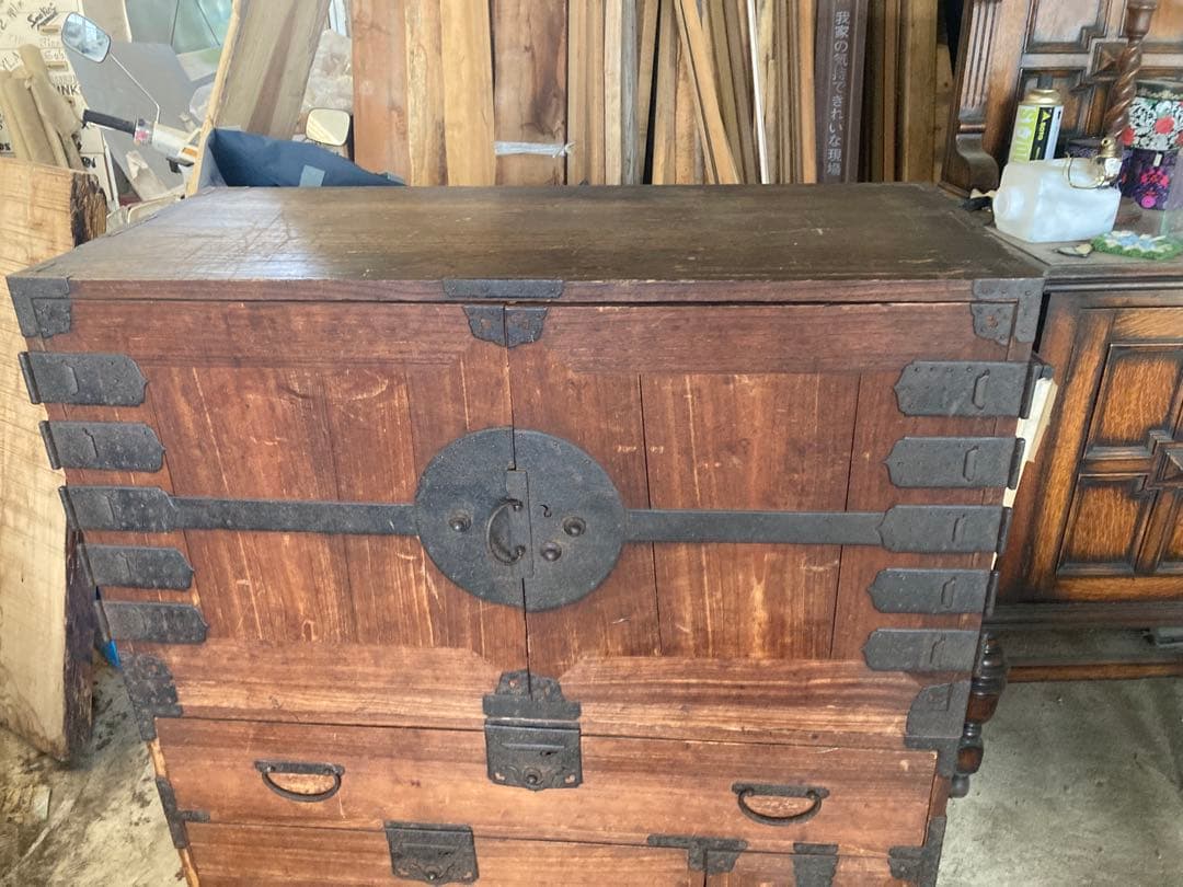 江戸後期から明治　福島桐箪笥　商家箪笥　上下2段