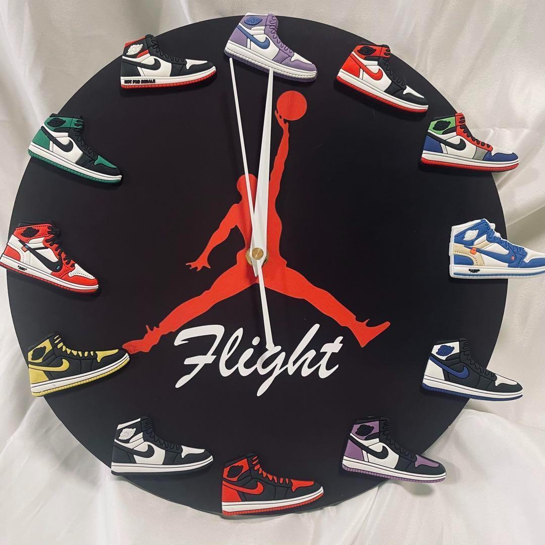 スニーカーウォールクロック Flight モデル　3Dスニーカー