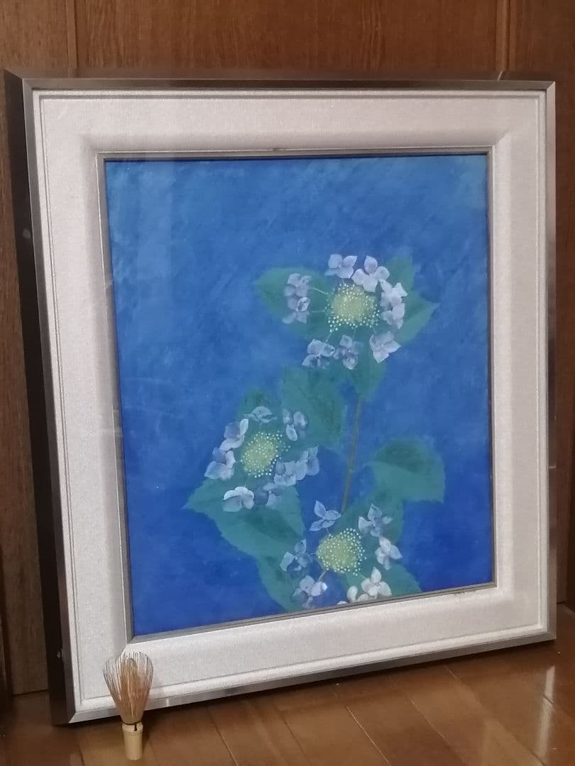作家物 迫力 紫陽花 アジサイ 絵 絵画 72×64cm