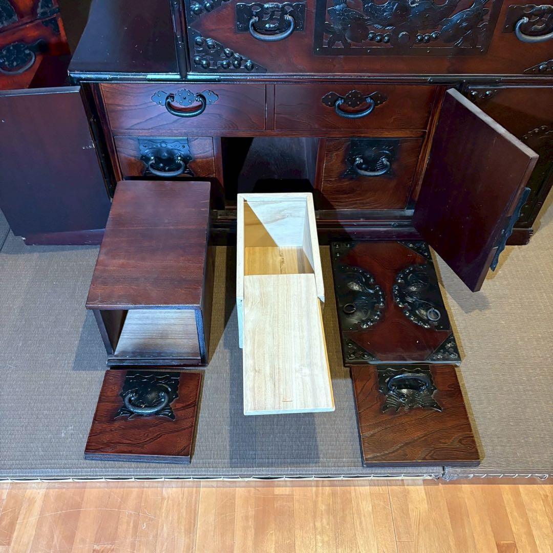 階段箪笥　6段　飾り金具　時代箪笥　伝統家具　和家具　和箪笥　民芸家具