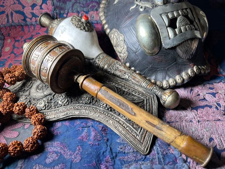 アンティーク　マニ車　摩尼車　チベット仏教