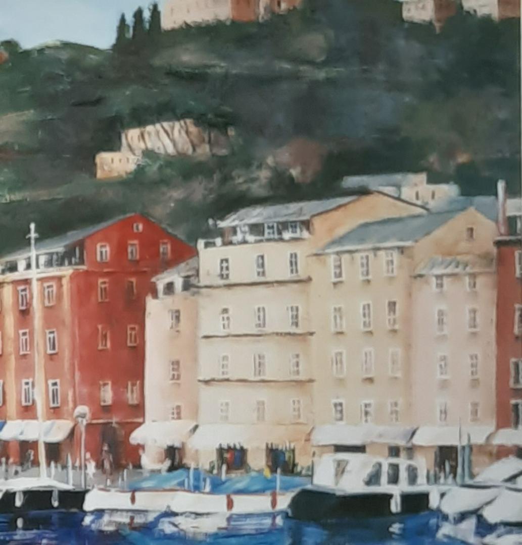 山本亜稀、「ポルト・フィーノ」、希少画集の額装画、四季、風景、人気作品