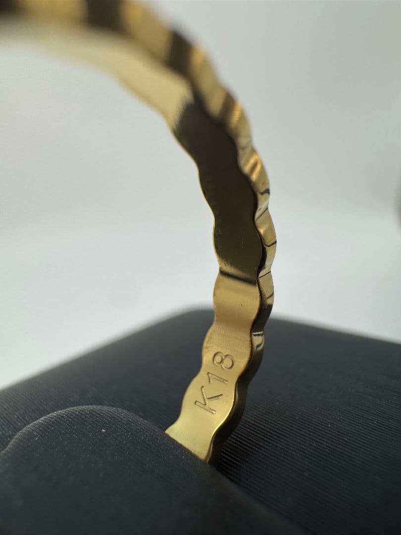 K18ゴールド編み込みデザインリング 1.59g/11号