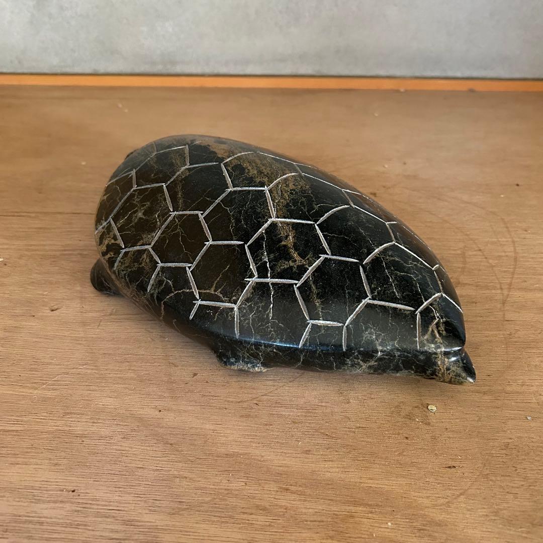 【特大】天然石 カメ 置物　重量6.5kg、30cm超え