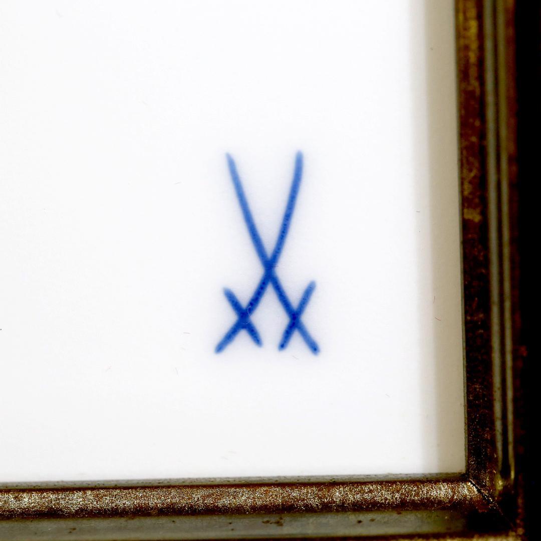 【美品 １級品】マイセン 孔雀 陶板画 プラーク 額装 送料込み