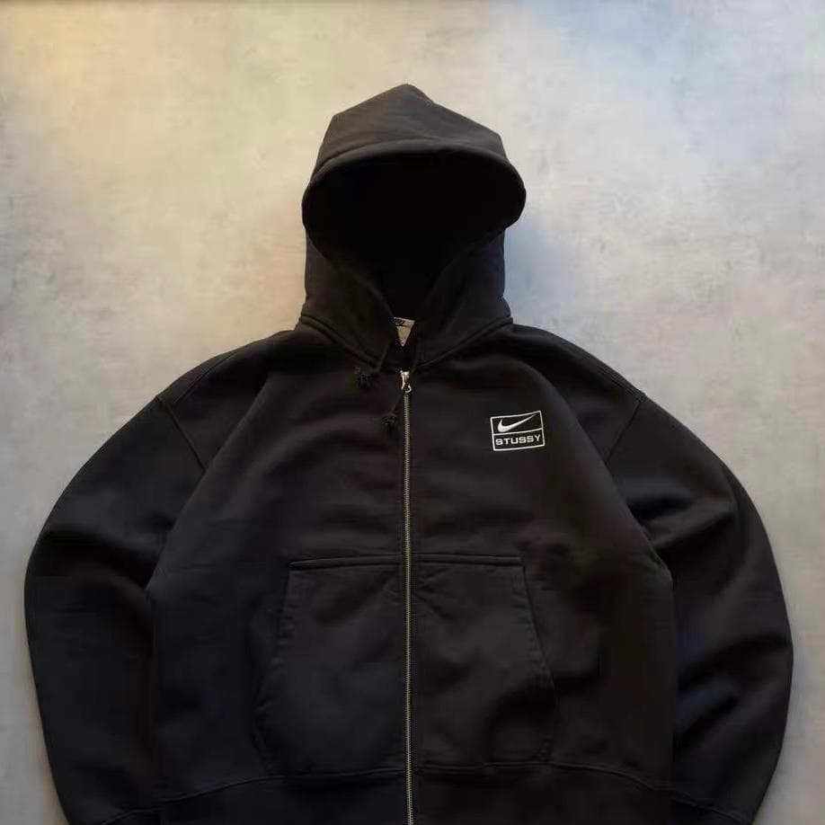 Stussy × Nike フルジップ パーカー ブラック