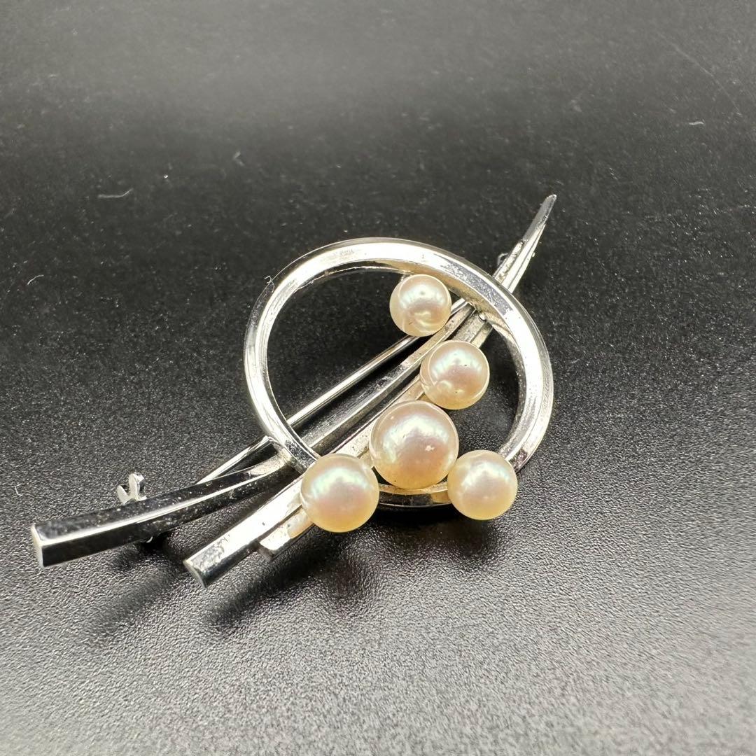 極美品✨　MIKIMOTO ミキモト　パール　ブローチ　ロゴ　刻印　1560