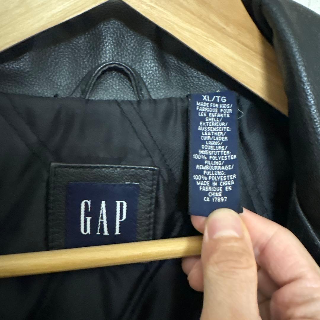 OLD GAP 黒 レザー シングルライダースジャケット