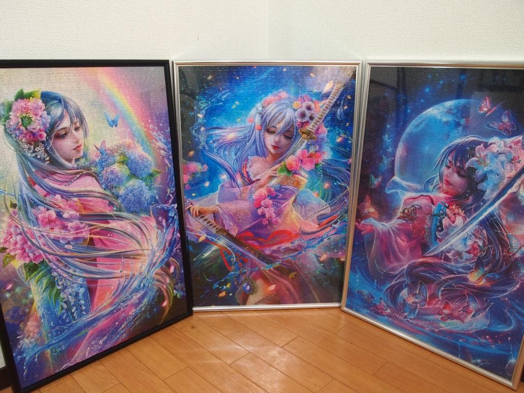 【美品】深泉万葉 ジグソーパズル/1000ピース 完成品 3つセット 刀雅の舞