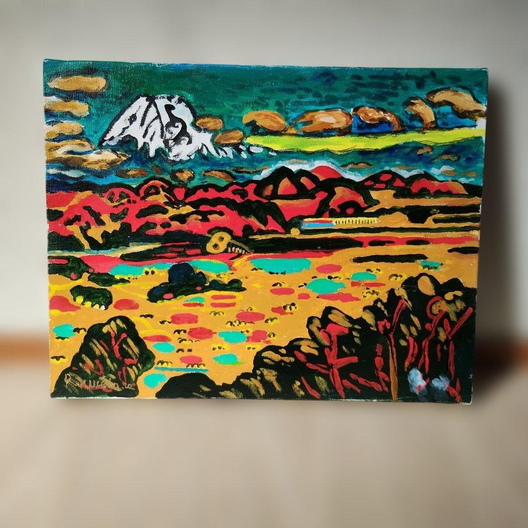 梅原龍三郎筆　 油彩画 山と風景