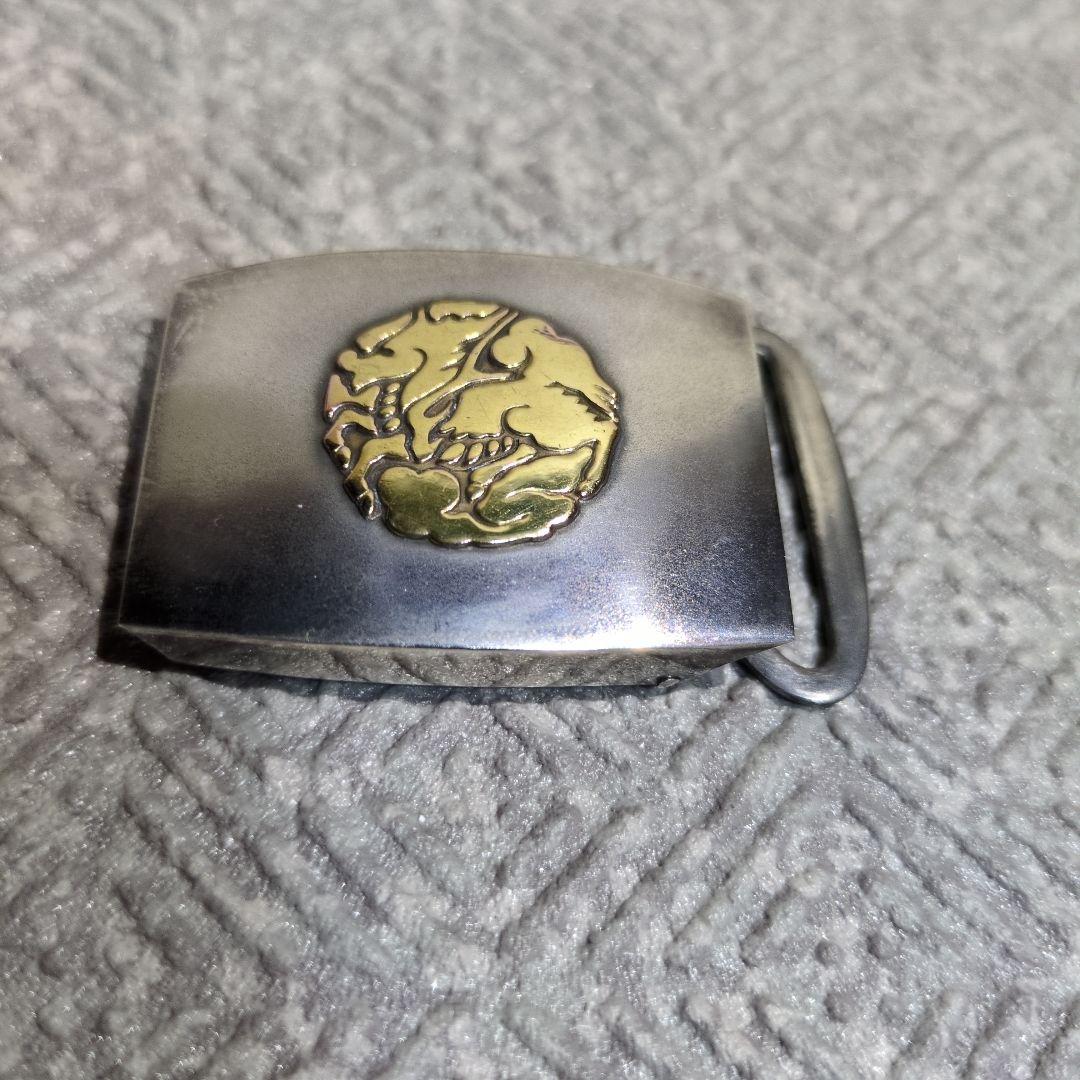 麒麟麦酒株式会社 創立50周年記念(1957年)東京三越 銀製バックル 共箱・栞