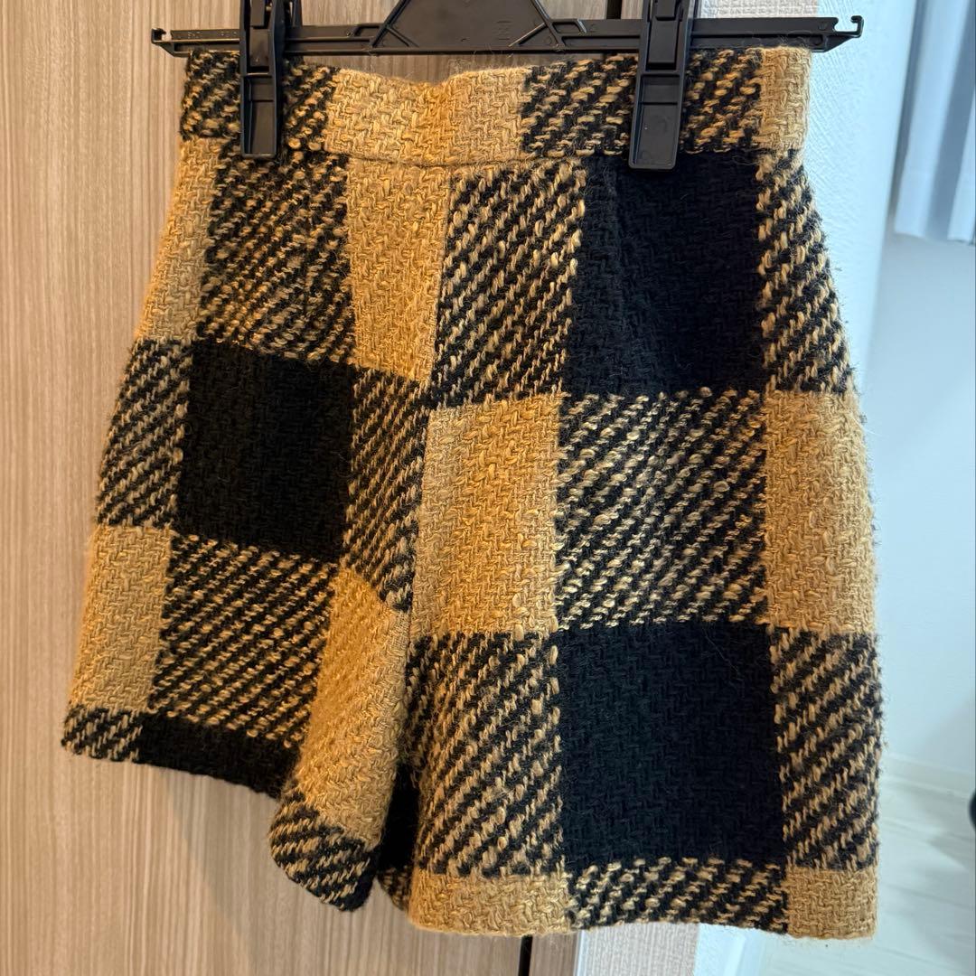 【sheller】シェリエ♡チェック柄 キュロット 黒✖️ベージュ