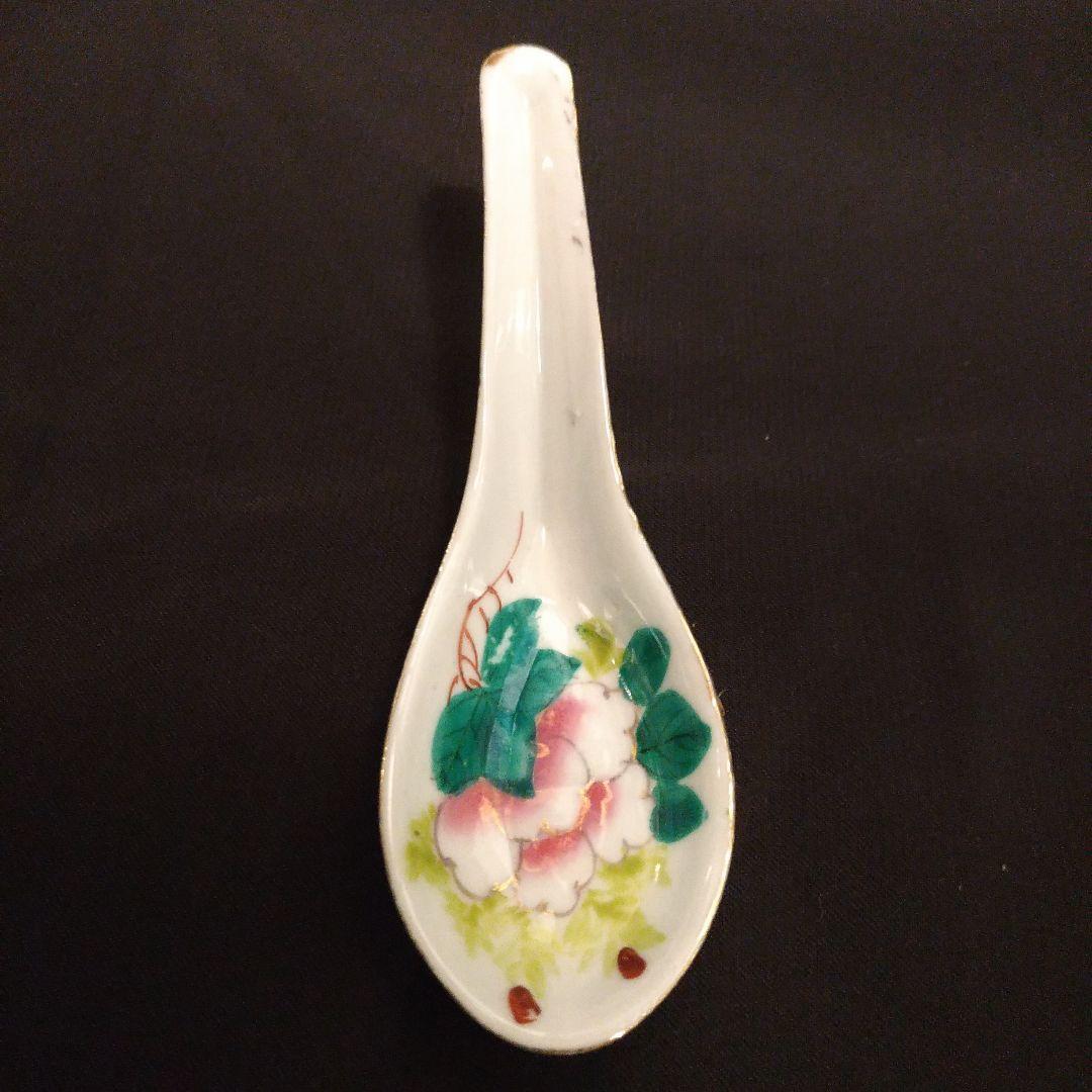 清朝 色絵花草 古蓮華 中国 古玩 骨董