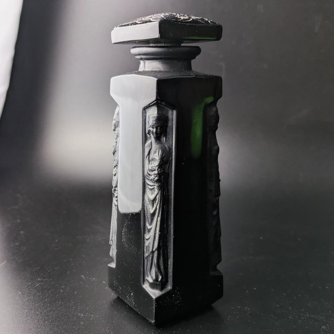 【希少黒ガラス】ルネ・ラリック ドルセー香水瓶 アンブル 1910年代 訳あり