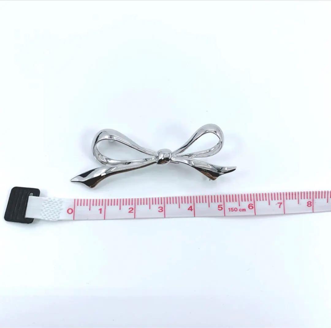 箱付き　MIKIMOTO　ミキモト　シルバー　ブローチ　リボン　りぼん