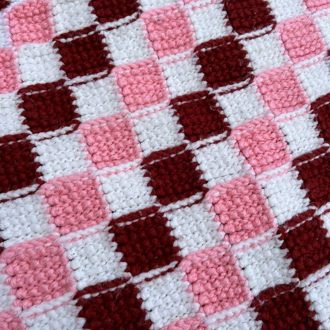 【USA vintage】 グラニーブランケット　エントレラック　ひざ掛け　ラグ