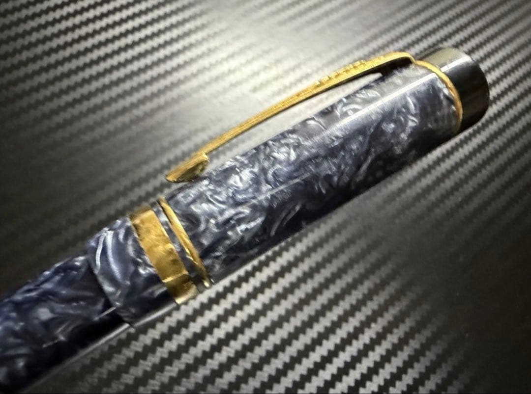 美品 パーカー デュオフォールド マーブルブルー F インターナショナル 万年筆