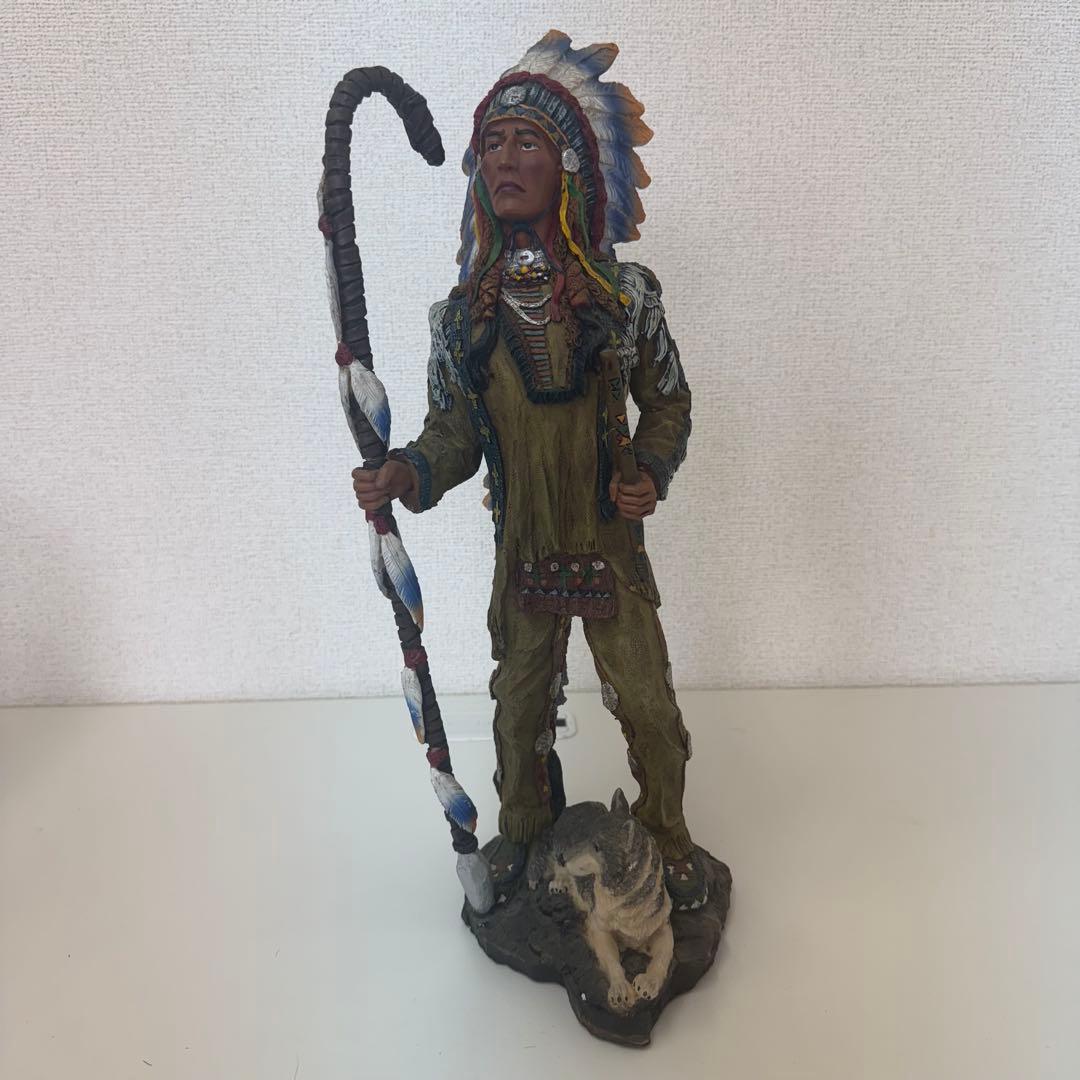 インディアン酋長像 樹脂製 約45cm