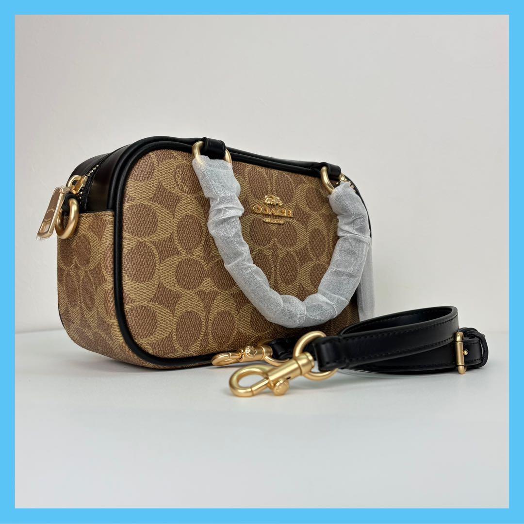 【COACH】 タグ有り サッチェル クロスボディ バッグ シグネチャー