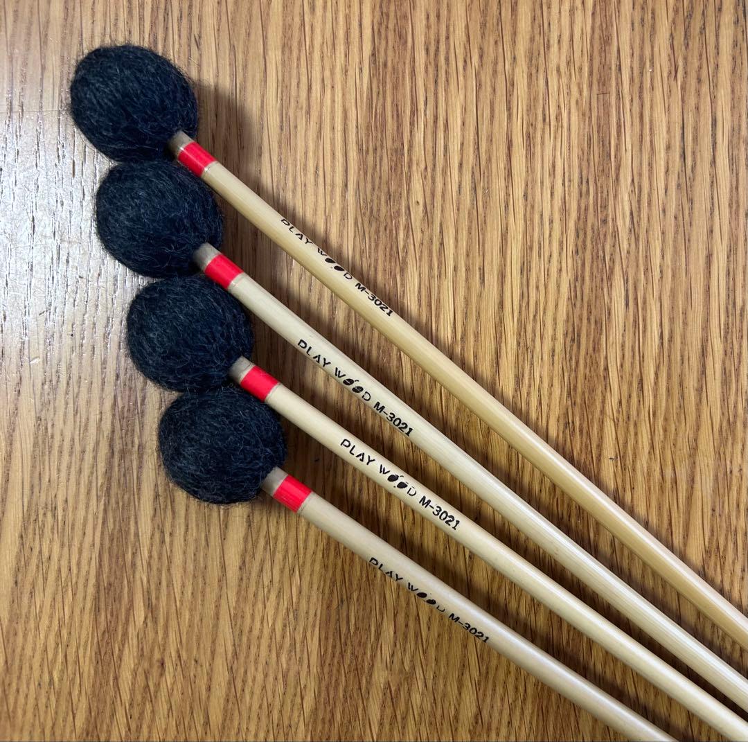 【ほぼ未使用】PLAY WOOD M3021 マリンバマレット 菅原淳モデル4本