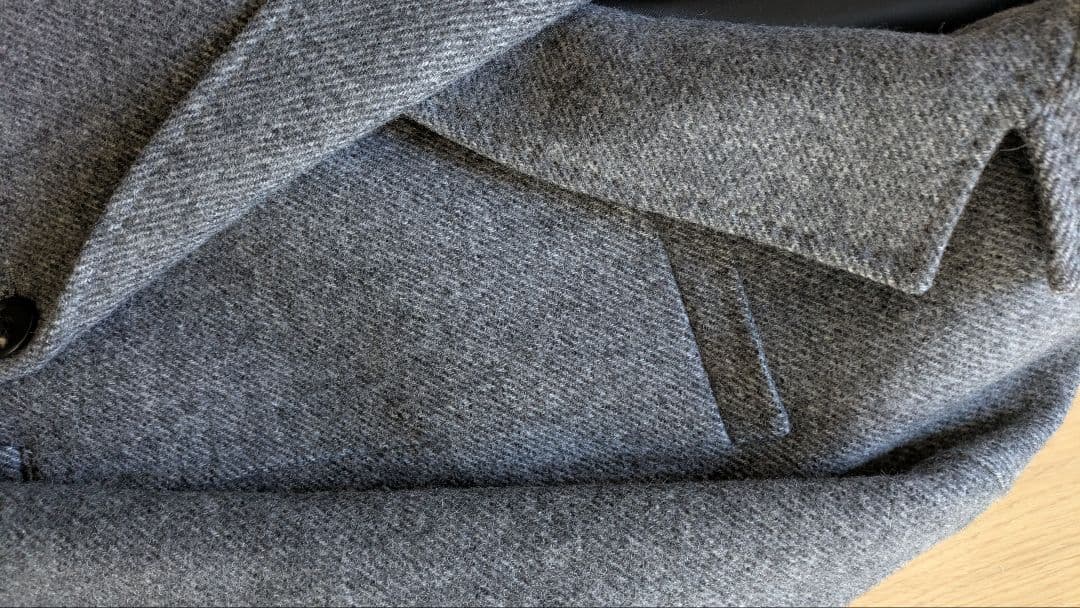 ebure エブール　ウールツイルリバー　ダブルチェスターコート　グレー