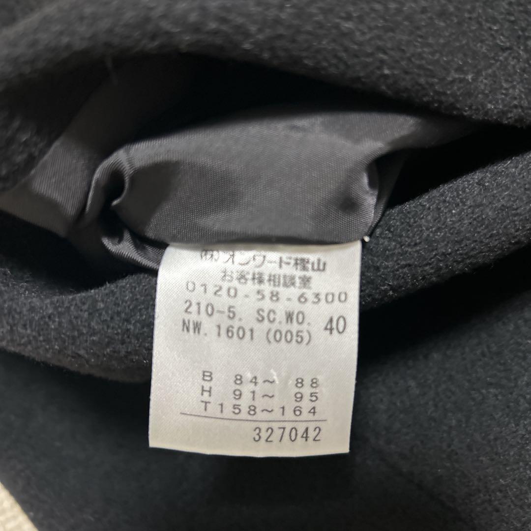 美品❣️23区 チェスターコート ウール カシミヤ 女優襟 ブラック 40 L