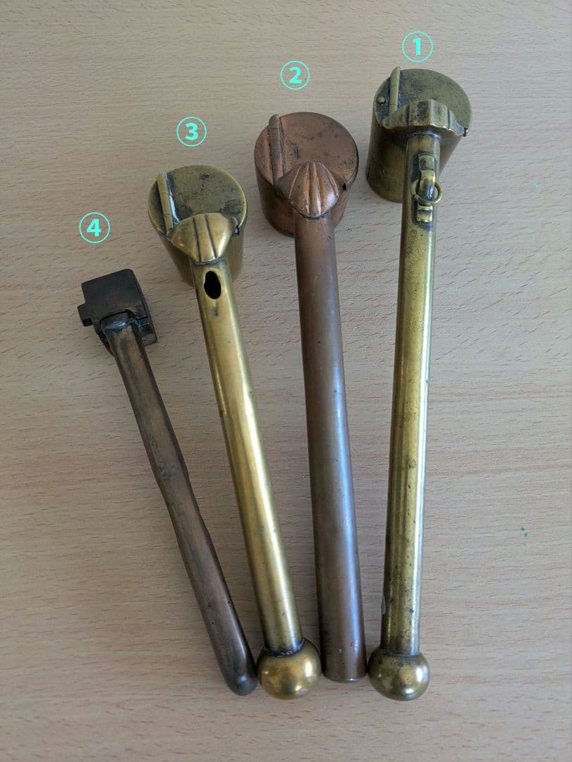 矢立　真鍮　銅製　4本セット