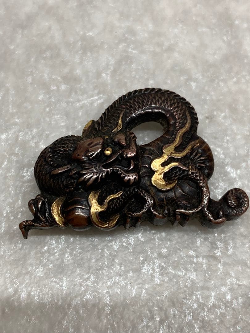 時代物 当時物 金工 帯留 龍 りゅう アンティーク