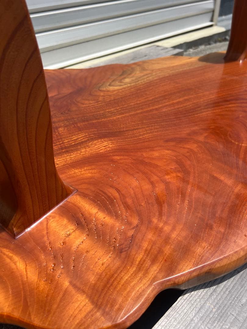 昭和レトロ 欅？ 一枚板 天然木 座卓 ちゃぶ台 古道具 古民具 花台