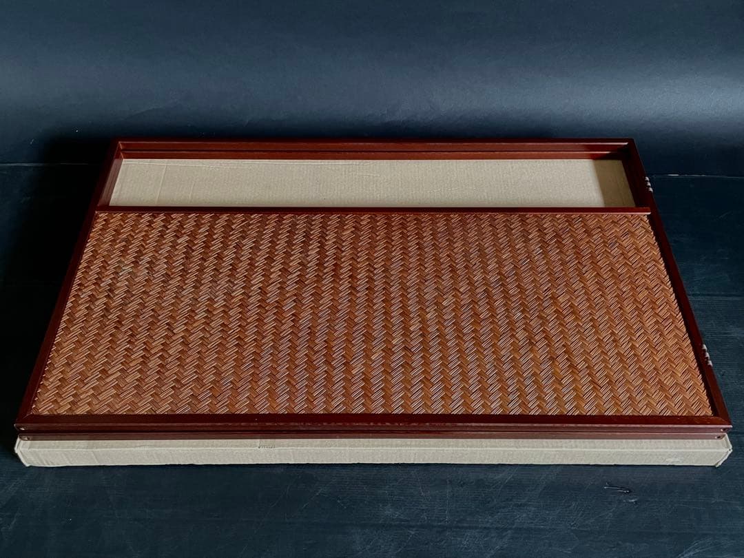 【美品】「母」 利休梅 網代 両面使い 上透かし 清満 風炉先屏風(121⑥)