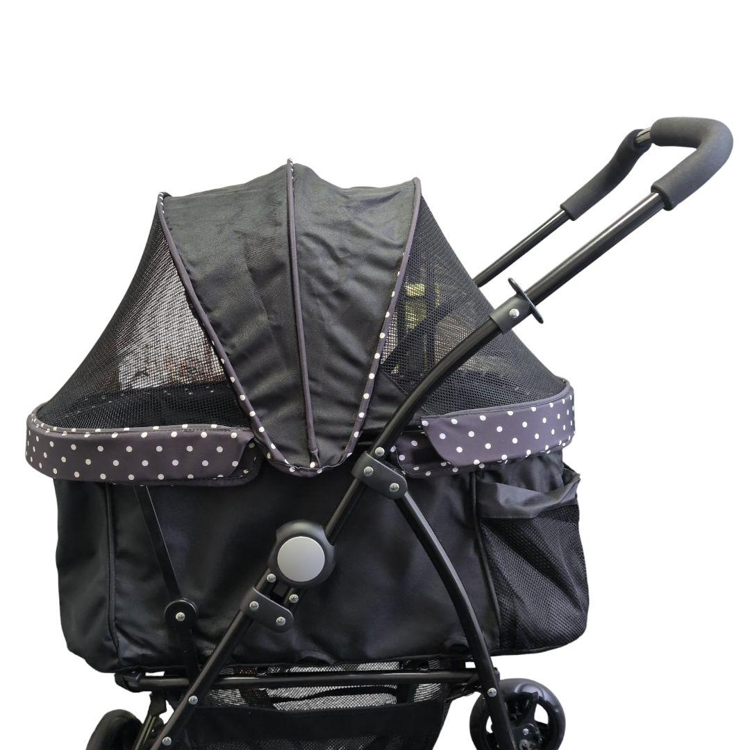 【美品 送料無料】GEX わんわんカート デラックス　多頭用　水玉　黒