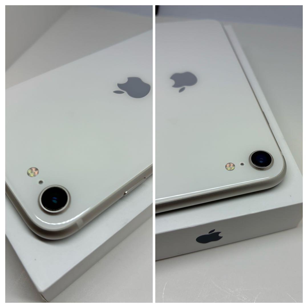 【極美品】　iPhone SE3 128G スターライト　SIMフリー　新品電池