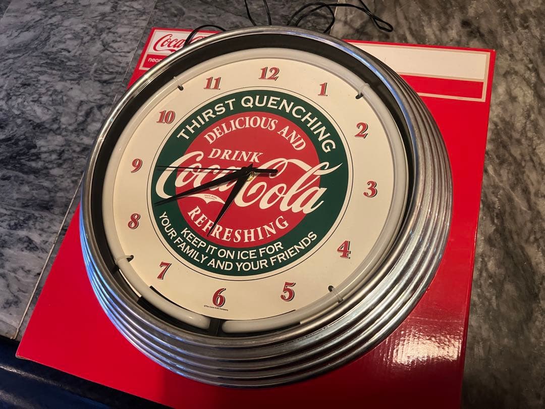 Coca-Cola ネオンサイン掛時計 アダプター 元箱付