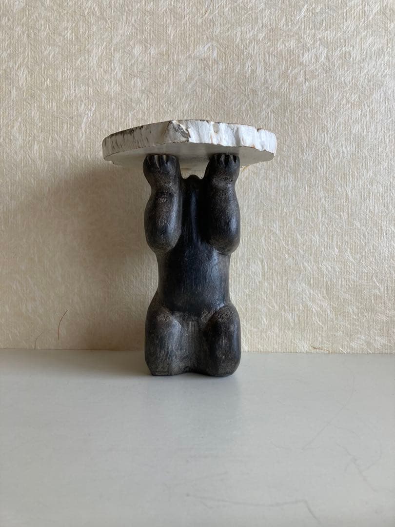 ◾️アジア〜中近東 アンティーク 木彫　猫 台｜プリミティブアート 民藝 オブジェ