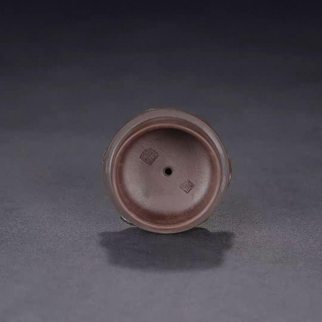 中国古美術・原鉱紫泥蓮子紫砂壺・底款：蒋蓉・紫砂壺・朱泥・急須・茶壺・茶道具